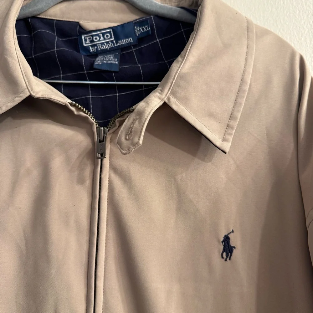Polo Ralph Lauren Men's Cream Tan Zip Up Sport Coat Jacket Size XXL